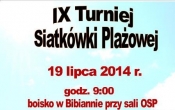 IX Turniej siatkowki plazowej - plakat