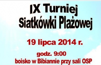 IX Turniej siatkowki plazowej - plakat