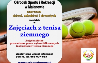 plakat - zajecia z tenisa ziemnego