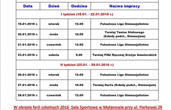 Ferie z OSiRem 2016 - plakat