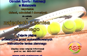 plakat - zajecia z tenisa ziemnego